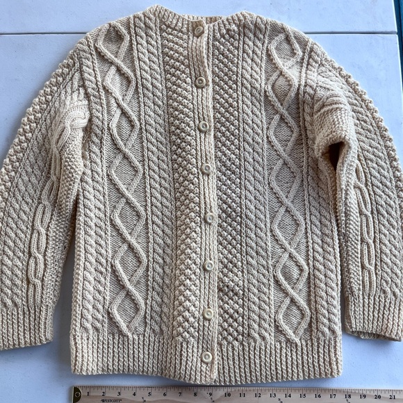 Vintage Irish Aran Cardigan | Kennedy of Ardara | Hand Knit Wool Fisherman - Picture 12 of 15